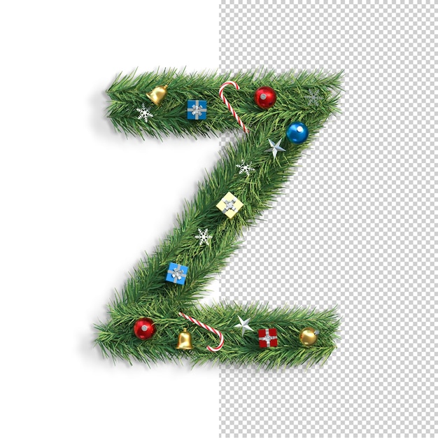 Letra del alfabeto de Navidad Z