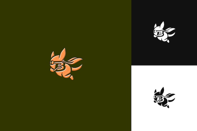 Letra B con estilo de diseño de logotipo de mascota con B en forma de ilustración Diseños vectoriales de logotipo