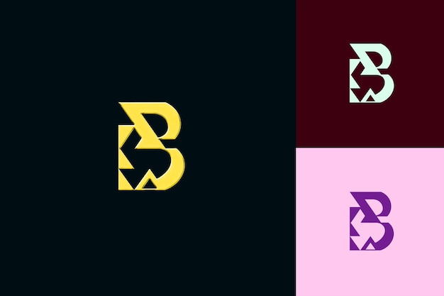 Letra B con estilo de diseño de logotipo minimalista con forma de B Int Nature Colecciones de vectores abstractas
