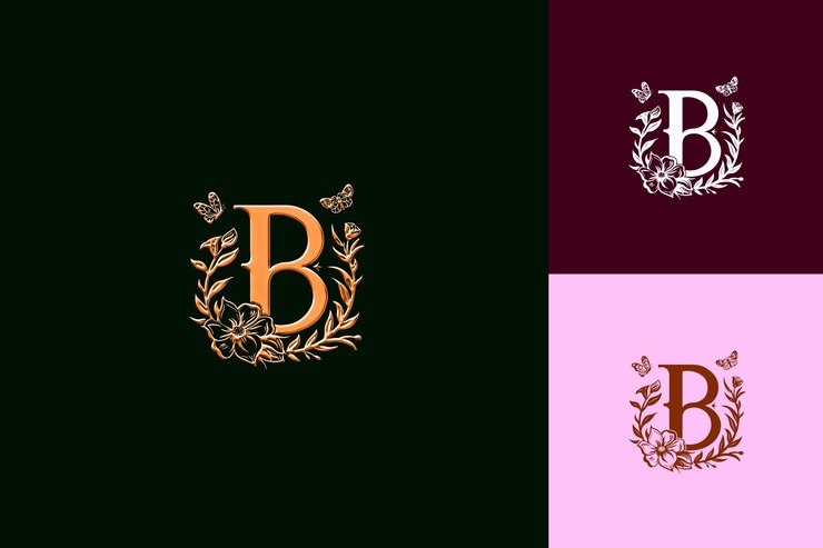 PSD letra b con estilo de diseño de logotipo minimalista con forma de b int nature colecciones de vectores abstractas