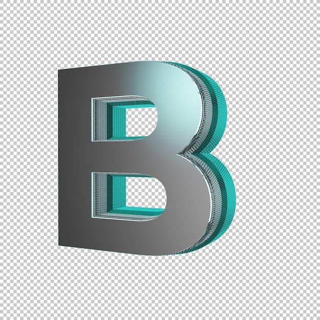 PSD letra b renderização em 3d