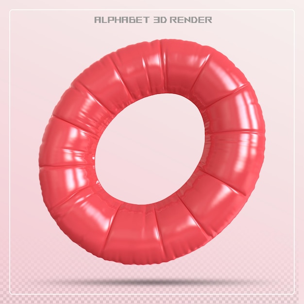 Letra de burbuja O fuente rad Alfabeto 3d render