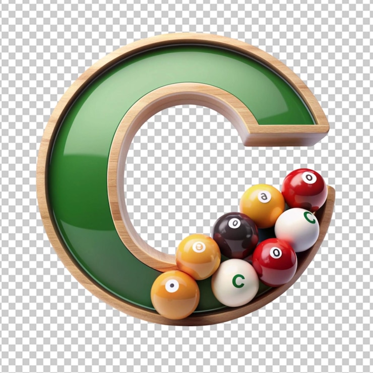 PSD letra c con el diseño de billiard