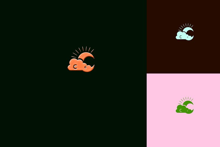 PSD letra c con gradiente estilo de diseño de logotipo con c en forma de naturaleza colecciones de vectores abstractos