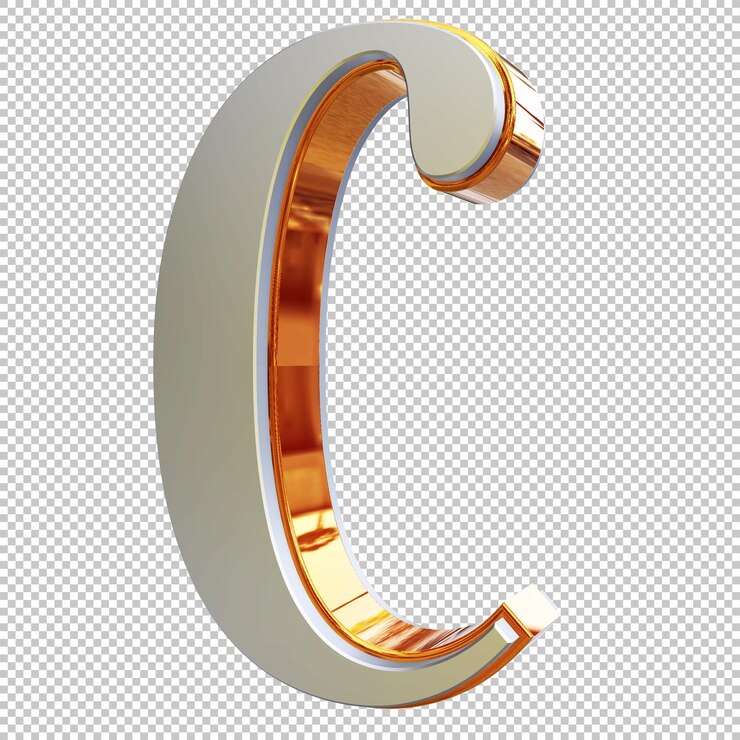 Letra C renderização em 3D