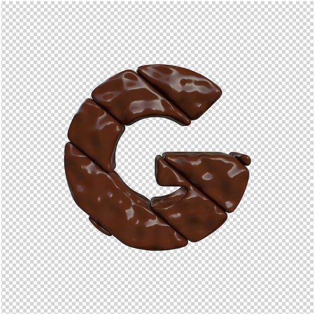 Letra de chocolate render 3d