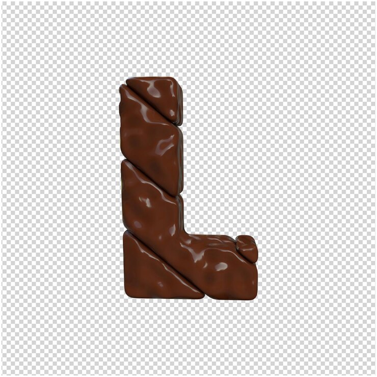 PSD letra de chocolate render 3d