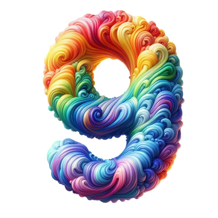 PSD una letra colorida c está pintada en colores del arco iris