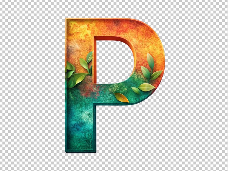PSD la letra colorida p