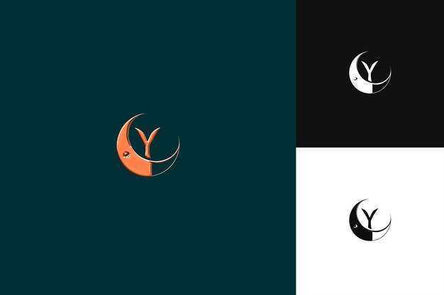 Y con letra de diseño de logotipo abstracto estilo con Y en forma de ilustración diseños vectoriales de logotipo