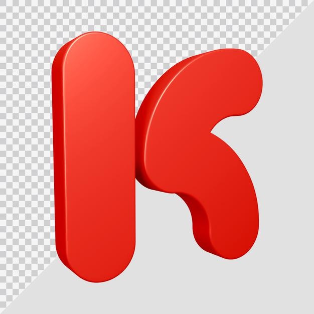 Letra do alfabeto k renderização em 3D