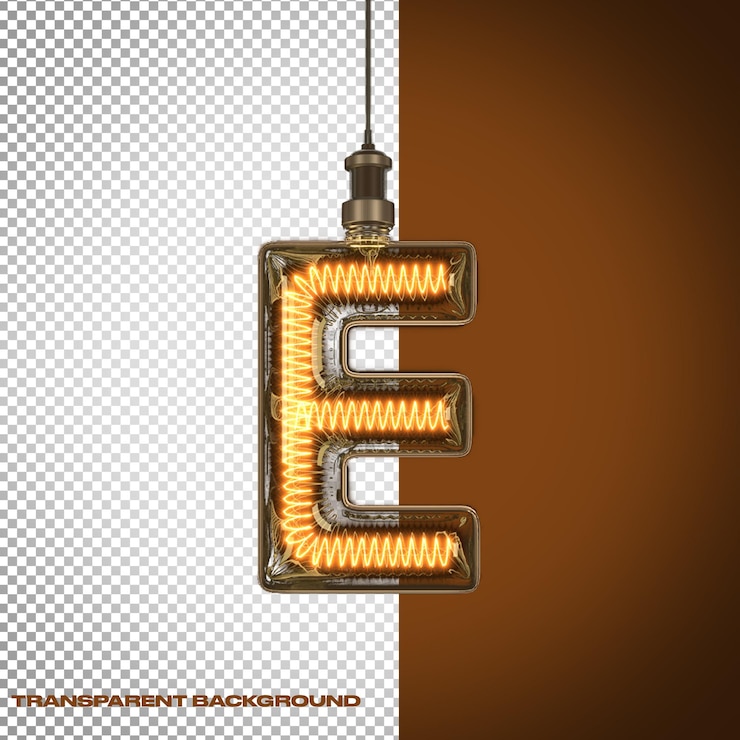 PSD letra e iluminada em estilo steampunk