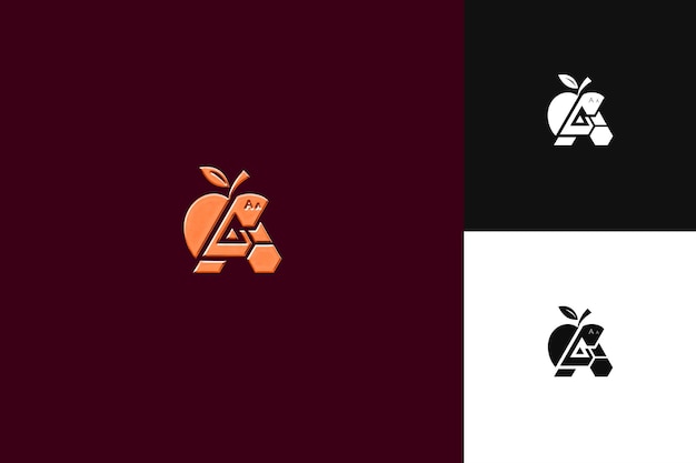 Una letra con estilo de diseño de logotipo geométrico con un diseño vectorial de logotipo en forma de ilustración