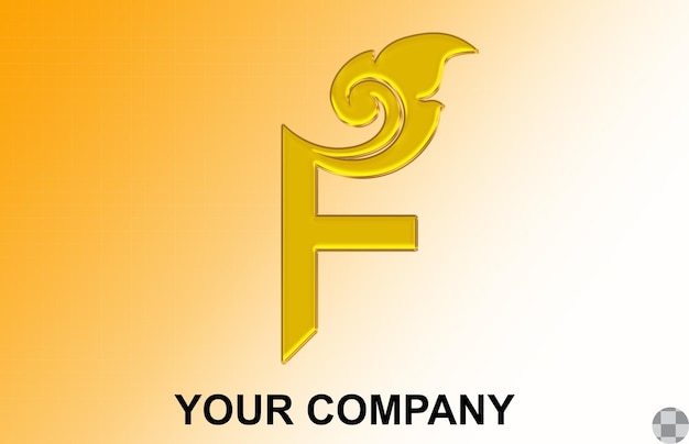 PSD letra f do logotipo 3d