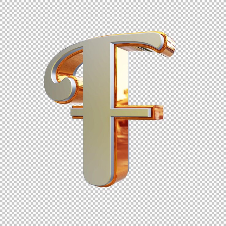 Letra F renderização em 3D