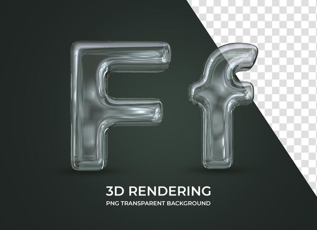 Letra F Representación 3d fondo transparente aislado