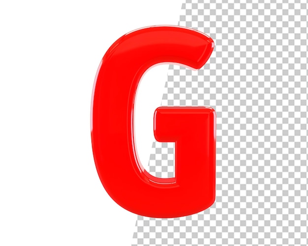 Letra g logotipo alfabeto vermelho 3d render