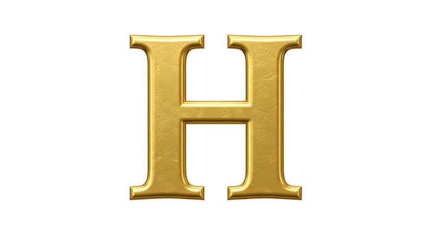 Letra H dorada en 3D