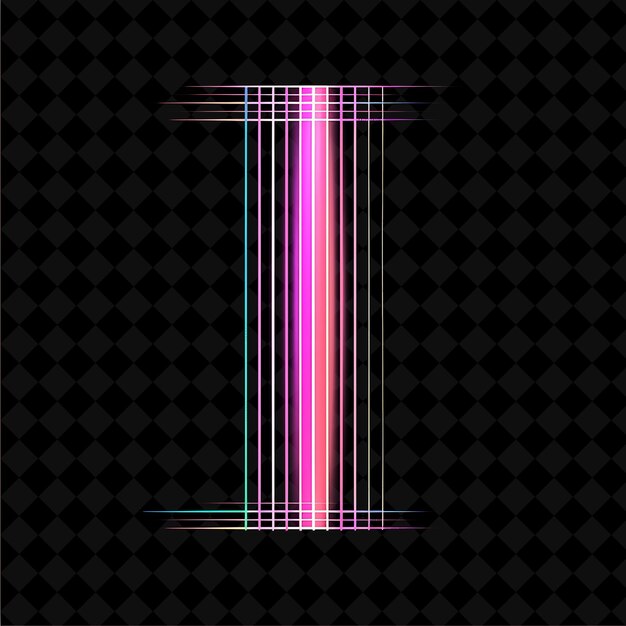 Letra i ornamentada com neon vertical forked stripes complete neon color y2k typo art collections