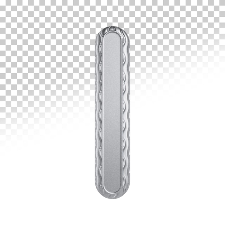 PSD letra i prata 3d render estilo