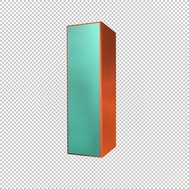 Letra I renderização em 3D