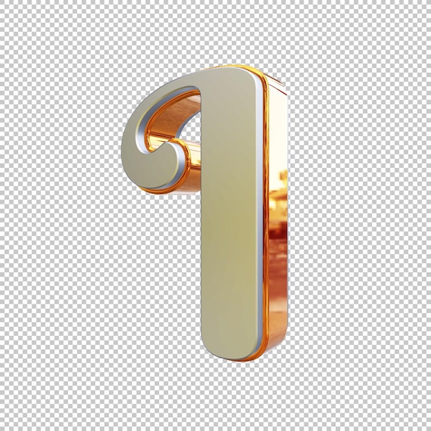 Letra I renderização em 3D