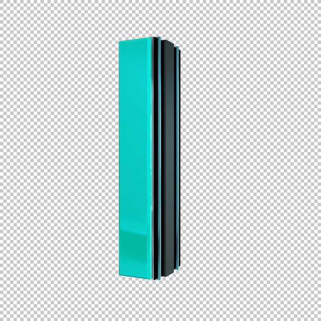 Letra I renderização em 3D