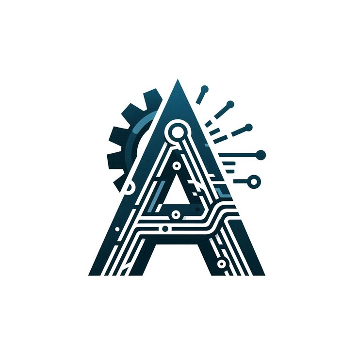 Una letra impulsada por la IA Un diseño de logotipo para la tecnología y la innovación