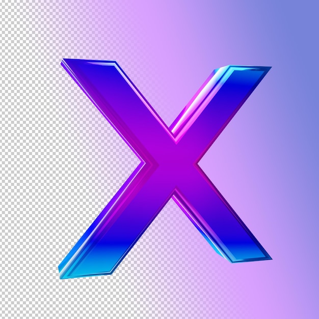 letra iridescente x