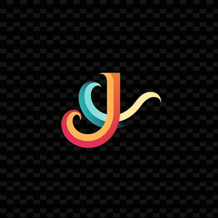 PSD letra j com estilo de design de logotipo abstrato com j em forma de natureza coleções de vetores abstratos