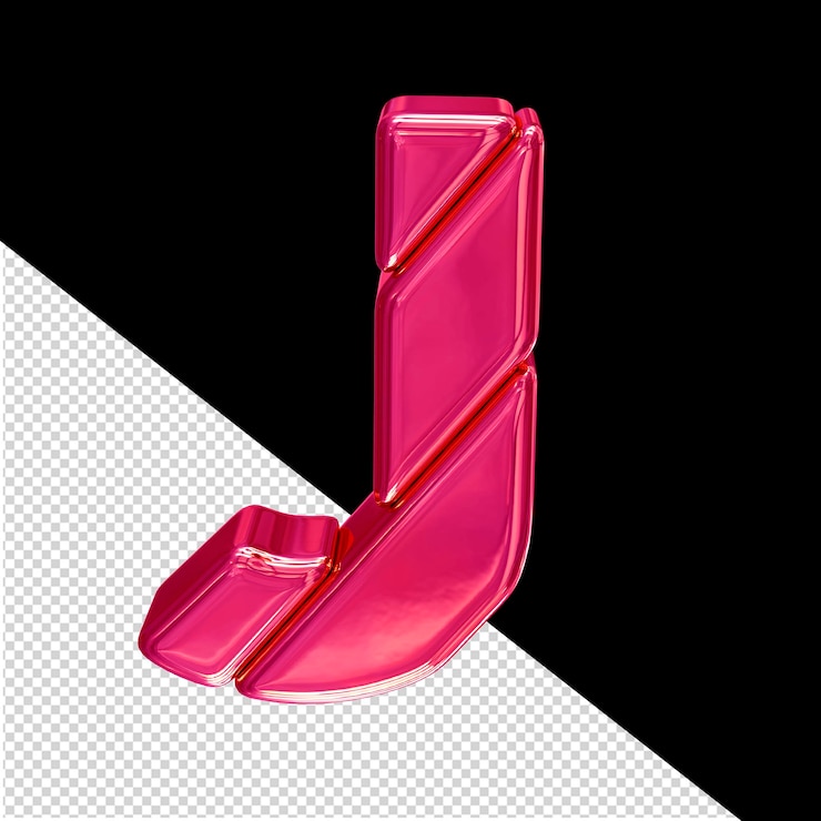 PSD letra j do símbolo do bloco diagonal rosa