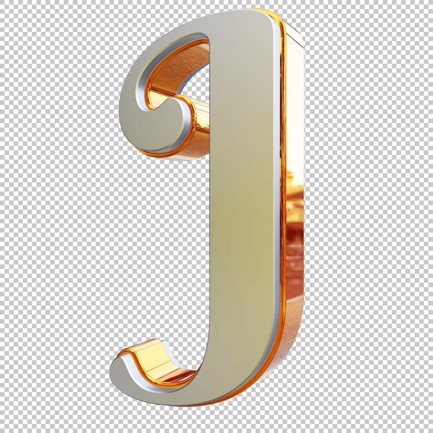 Letra J renderização em 3D