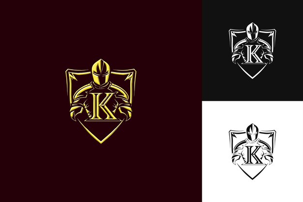 Letra K con Estencil Estilo de diseño de logotipo Con K en forma de una ilustración Diseños vectoriales de logotipo