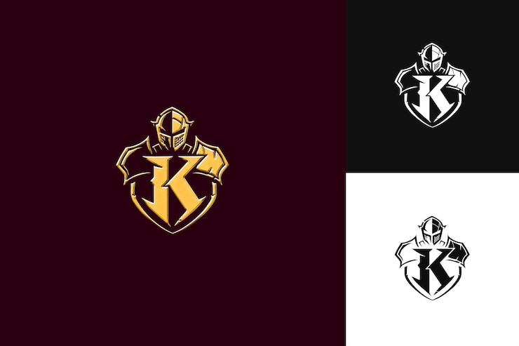 PSD letra k con estencil estilo de diseño de logotipo con k en forma de una ilustración diseños vectoriales de logotipo