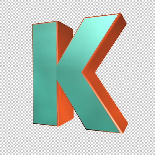 Letra K renderização em 3D
