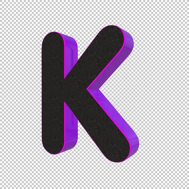 Letra K renderização em 3D