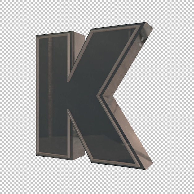 Letra K renderização em 3D