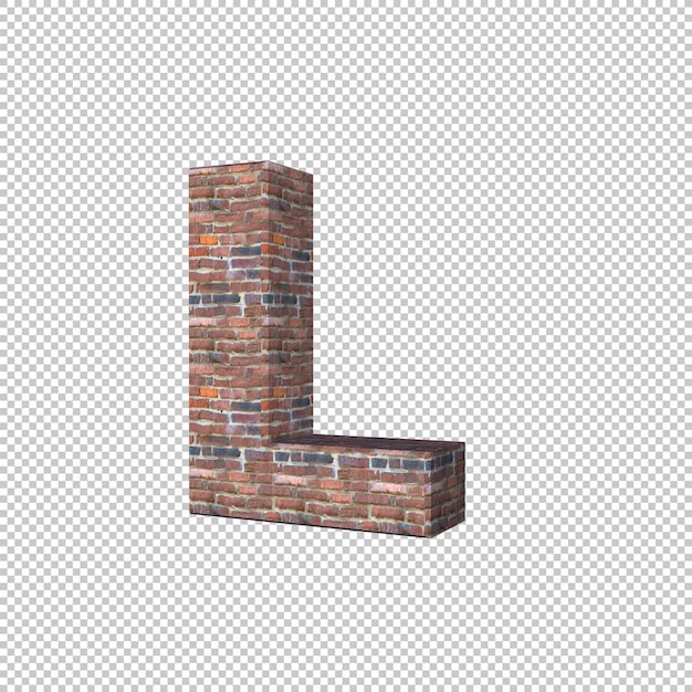 Letra l 3d render