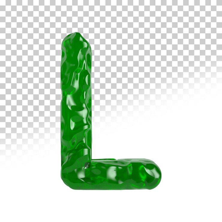 PSD letra l jade estilo de renderizado 3d