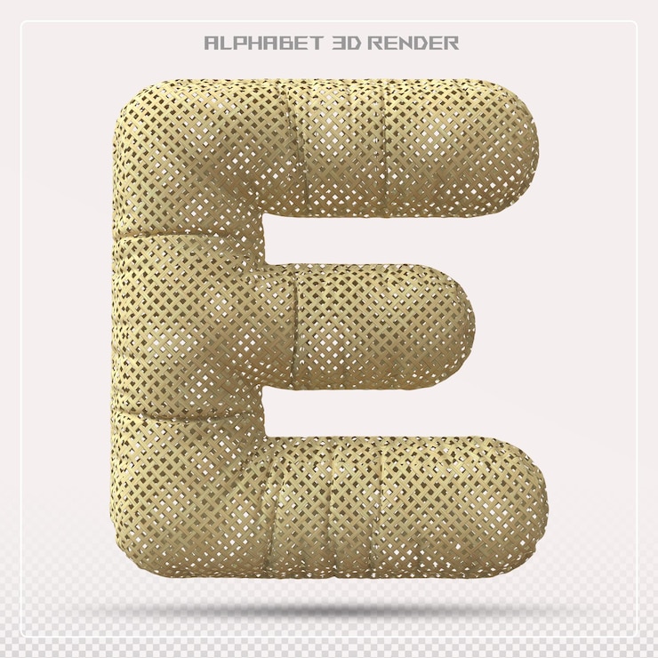PSD letra de madera e fuente gradiente alfabeto 3d render