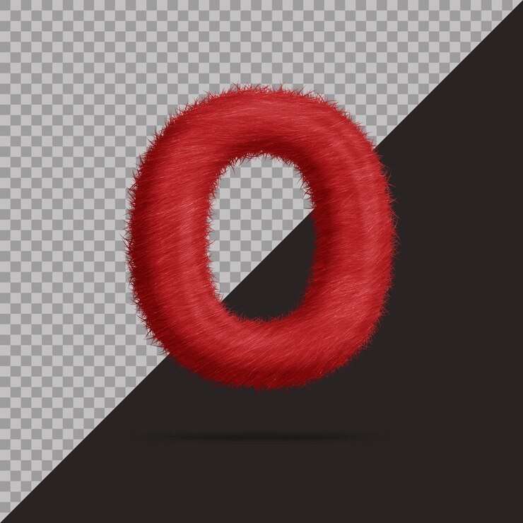 PSD letra minúscula o com pele 3d realista