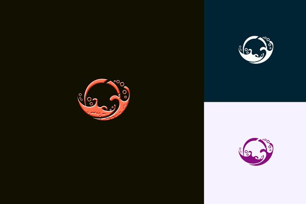 Letra O con sello de letra Estilo de diseño de logotipo con forma de O Int Naturaleza Colecciones vectoriales abstractas