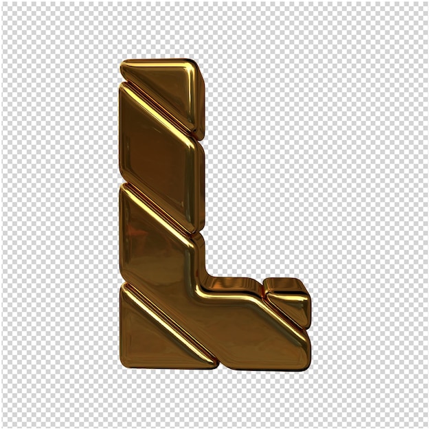 PSD letra de oro renderizado 3d aislado