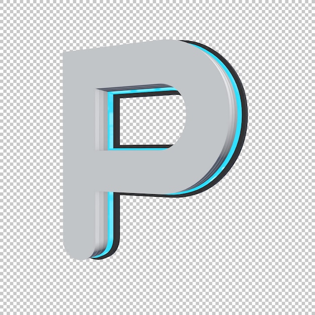 Letra P 3D render