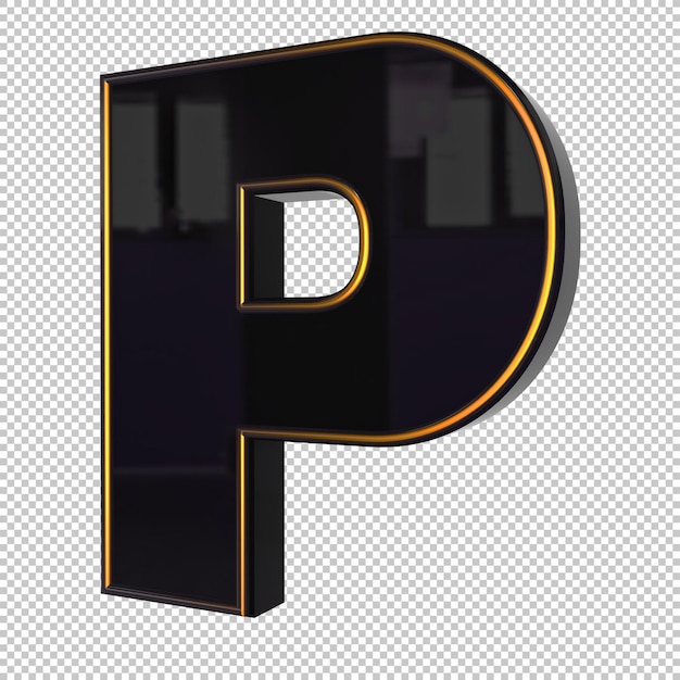 PSD letra p 3d render