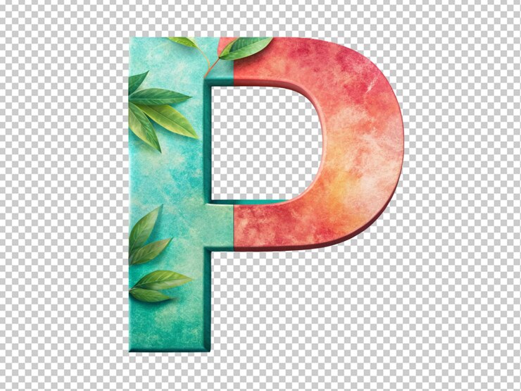 PSD letra p colorida