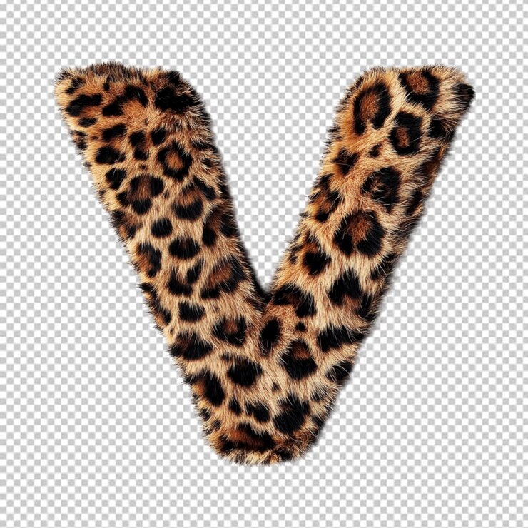 PSD letra de piel de leopardo aislada sobre un fondo transparente png