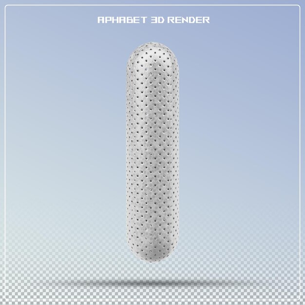 letra plateada I fuente Alfabeto renderización 3d