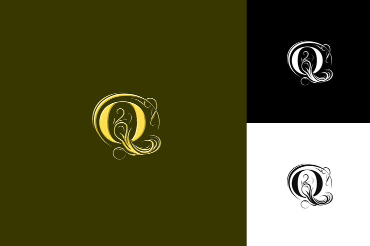PSD letra q con estilo de diseño de logotipo dinámico con q en forma de ilustración diseños vectoriales de logotipo
