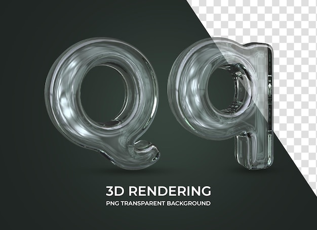 Letra Q Representación 3d aislado fondo transparente